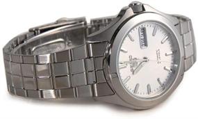 img 3 attached to Seiko Men's SNKK87 Two Tone Stainless Steel Analog Watch: Stylish White Dial Timepiece