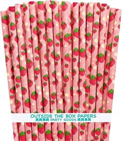 img 4 attached to Strawberry Pattern Paper Straws Inches
