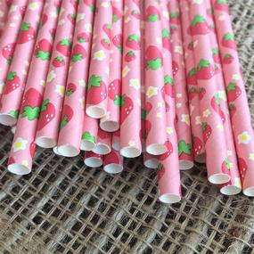 img 3 attached to Strawberry Pattern Paper Straws Inches