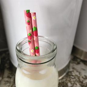 img 2 attached to Strawberry Pattern Paper Straws Inches