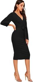 img 1 attached to Verdusa Womens Surplice Bishop Bodycon