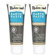 🌱 redmond earthpaste - non-fluoride charcoal toothpaste, 2-pack (peppermint charcoal) logo