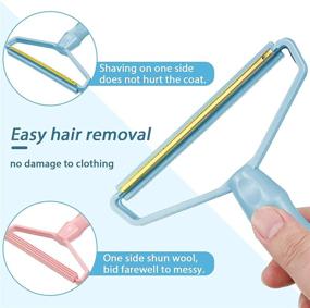 img 2 attached to 🧹 Efficient 2-in-1 Manual Lint Remover: Remove Dust and Pet Hair from Clothes, Carpet, Furniture, Curtain, Blanket - Portable and Easy to Use