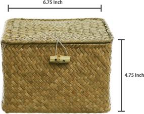 img 2 attached to 📦 MyGift Hand Woven Rattan Storage Basket: Stylish Home Organizer with Hinged Lid and Removable Fabric Liner