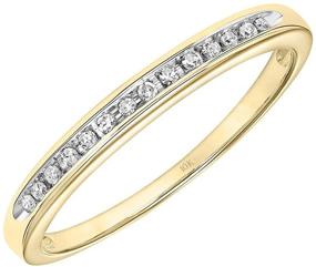 img 4 attached to 💍 Exquisite Brilliant Expressions 10K Yellow Gold Conflict Free Diamond Channel-Set Band for Weddings & Anniversaries