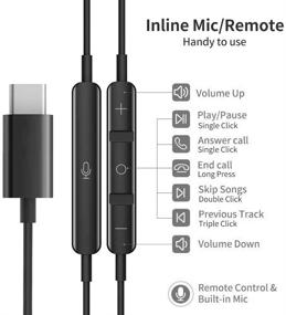 img 3 attached to KARMA SOLUTIONS KSGEP Наушники с микрофоном USB Type-C - Совместимы с Samsung, Google Pixel, Moto, Huawei, OnePlus и Xiaomi - Черный (Упаковка - 1 шт.)