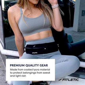 img 1 attached to Fitletic - Bolt Running Pouch: The Ultimate Waterproof Double Pocket Waist Belt for Runners - Adjustable & Expandable Running Accessories