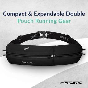 img 2 attached to Fitletic - Bolt Running Pouch: The Ultimate Waterproof Double Pocket Waist Belt for Runners - Adjustable & Expandable Running Accessories