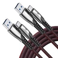 🔌 ainope usb type c кабель [2-pack 6.6ft+6.6ft] - быстрая зарядка, провод type c, синхронизация данных usb 3.0 5gbps - совместим с samsung galaxy s10+ s10 s9 s8, note 10 9 8, lg логотип