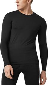 img 4 attached to 👕 LAPASA Men's Thermal Underwear Top, Fleece-Lined Long Sleeve Shirt - Light/Mid/Heavy Weight - 1 &amp; 2 Packs (Thermoflux M09/M55/M26)