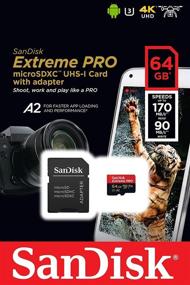 img 3 attached to 📷 SanDisk Extreme Pro 64GB Micro Memory Card for DJI Mavic Mini Drone: 4K V30 U3 SDXC Bundle with Everything But Stromboli Reader