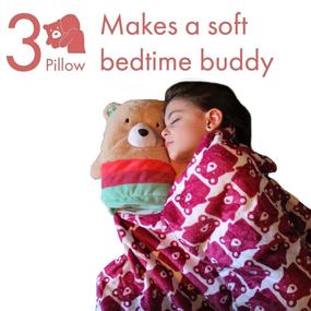 img 2 attached to 🐻 Kids Preferred Rise &amp; Shine Sleepy Stuffs - Plush Bear Blanket, 12 inches