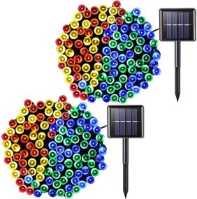 img 4 attached to 🌈 JMEXSUSS Solar String Lights: 2 Pack 100LED 32.8ft 8 Modes - Waterproof & Multicolor - Perfect for Gardens, Weddings, Parties, Christmas, and Outdoor Decor