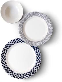 img 3 attached to 🍽️ Bowla 12 Piece Melamine Dinnerware Set: Stylish and Durable for Every Occasion