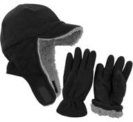 🧣 n'ice caps boys warm winter snow set - double layered fleece hat and gloves logo