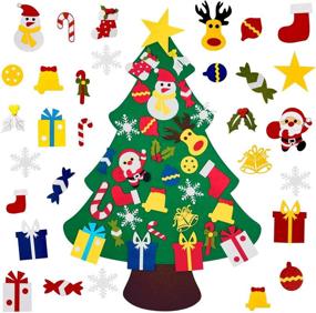 img 4 attached to Fayoo DIY Felt Christmas Tree: 30pcs Ornaments for Handmade Door Wall Decorations