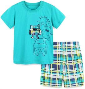 img 3 attached to 👶 Adorable Toddler Shorts Sets for 1-7Y Boys: Stylish Summer T-Shirt + Short Trousers Outfits