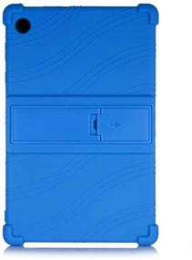 img 2 attached to 📱 HminSen Navy Blue Silicone Stand Cover for Lenovo Tab M10 HD 2nd Gen 10.1 Inch 2020 (TB-X306F TB-X306X) - Kids Friendly Case for Lenovo Tab M10 HD 10.1" Tablet