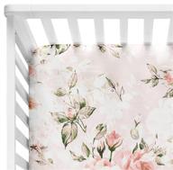 🌸 soft viscose from bamboo posh peanut fitted crib sheet, vintage pink rose, standard size for crib and toddler mattresses 52" by 28 logo