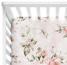 img 4 attached to 🌸 Soft Viscose from Bamboo Posh Peanut Fitted Crib Sheet, Vintage Pink Rose, Standard Size for Crib and Toddler Mattresses 52" by 28