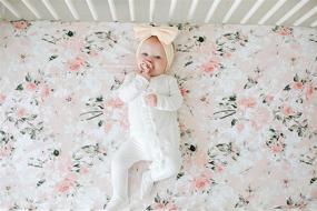 img 2 attached to 🌸 Soft Viscose from Bamboo Posh Peanut Fitted Crib Sheet, Vintage Pink Rose, Standard Size for Crib and Toddler Mattresses 52" by 28