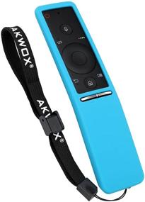 img 1 attached to 🔵 AKWOX Silicone Remote Case: Shockproof and Washable for Samsung BN59-01241A BN59-01242A BN59-01292A Remote with Lanyard (Blue)