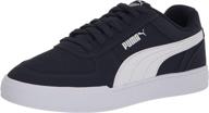 👟 puma caven fashion sneaker in white, gray, and violet for men's shoes logo