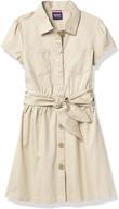 👗 french toast girls' twill safari shirtdress: trendy style for adventurous young ladies logo