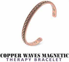 img 1 attached to MAGNETJEWELRYSTORE Copper Bracelet for Magnetic Therapy with High Power Waves