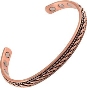 img 4 attached to MAGNETJEWELRYSTORE Copper Bracelet for Magnetic Therapy with High Power Waves