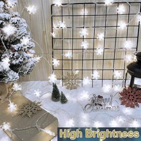 img 3 attached to 🎄 Christmas Snowflake Lights Decor, TURNMEON 40 LED 16.4 Ft Fairy String Lights with Timer Remote 8 Modes, Waterproof Battery Operated Christmas Tree Lights Decoration for Indoor Outdoor Home Bedroom (Cool White)