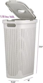 img 3 attached to 🧺 Superio Narrow Laundry Hamper Wicker 40L - Ivory Beige Basket with Easy Open Lid and Durable Plastic Handles