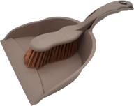 🔍 durable dustpan and brush set with hand broom whisk - perfect for camping, keyboard cleaning, small messes, and pet owners! regular size - (brown) logo