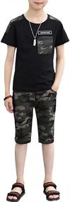 img 4 attached to 👕 Versatile Camouflage Outfits: Boys' Sleeve Pieces Clothing Sets