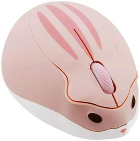 img 4 attached to 🐹 1200DPI USB Cordless Mouse Cute Hamster Shape, 2.4GHz Wireless Portable Mobile Optical Mouse for PC Laptop Computer Notebook MacBook, Ideal Gift for Kids Girls (Pink), Less Noise