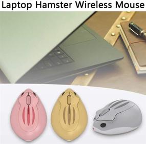 img 3 attached to 🐹 1200DPI USB Cordless Mouse Cute Hamster Shape, 2.4GHz Wireless Portable Mobile Optical Mouse for PC Laptop Computer Notebook MacBook, Ideal Gift for Kids Girls (Pink), Less Noise