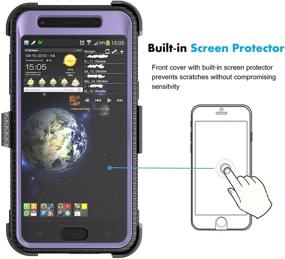 img 1 attached to Njjex Galaxy J3 Orbit Case: Premium Swivel Belt Clip Phone Cover for Samsung J3 2018/J3 Eclipse 2/J3 Achieve/Express Prime 3/Amp Prime 3/J3 Prime 2/J3 Emerge/J3 V 3rd Gen/J3 Aura/J3 Star - Purple