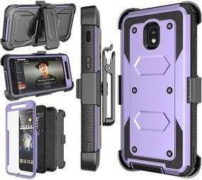 img 4 attached to Njjex Galaxy J3 Orbit Case: Premium Swivel Belt Clip Phone Cover for Samsung J3 2018/J3 Eclipse 2/J3 Achieve/Express Prime 3/Amp Prime 3/J3 Prime 2/J3 Emerge/J3 V 3rd Gen/J3 Aura/J3 Star - Purple