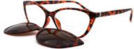 👓 polarized bifocal reading glasses with cateye magnetic clip-on sunglasses logo