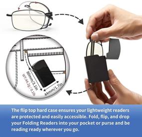 img 1 attached to 👓 Unisex Foldable Readers - Blue Light Blocking Portable Reading Glasses with Case