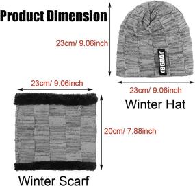 img 1 attached to 🧣 Stay Cozy and Stylish: Winter Beanie Hat Scarf Set for Men with Fleece Lining