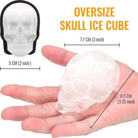 img 1 attached to 🧊 Supchill Extra Large 3D Skull Ice Cube Mold - Flexible Silicone Skull Ice Maker Molds for Whiskey - Skull Ice Cube Tray with Funnel - Multipurpose Skull Mold for Baking, Chocolate, Candy, and Resin (3 Pack + Tray)