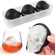 🧊 supchill extra large 3d skull ice cube mold - flexible silicone skull ice maker molds for whiskey - skull ice cube tray with funnel - multipurpose skull mold for baking, chocolate, candy, and resin (3 pack + tray) logo