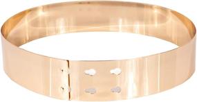 img 2 attached to 👗 Shengweiao Women's Sleek Gold Mirror Metal Waist Belt for Dresses - Fashion Essential