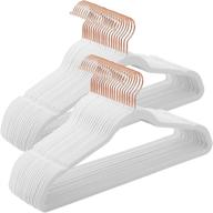 50 pack of songmics velvet hangers with non-slip rose gold swivel hook - slim space saving design, heavy duty closet hangers in white ucrf026w03 логотип