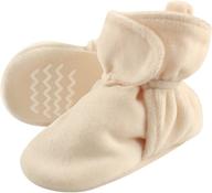 hudson baby cozy velour booties - unisex baby booties for extra comfort logo