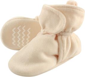 img 2 attached to Hudson Baby Cozy Velour Booties - Unisex Baby Booties for Extra Comfort