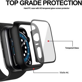 img 3 attached to Симпатичный жесткий чехол Cuteey 16-Pack для Apple Watch SE Series 6 5 4 44 мм с защитным закаленным стеклом для экрана - общая полная защитная панель из ПК для аксессуаров iWatch 44 мм (16 цветов, 44 мм)