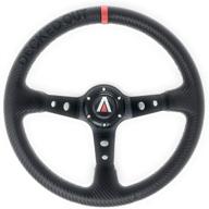 tanaka 350mm deep dish 6 bolt pu carbon fiber steering wheel - red line (black with eye-catching red line design) logo