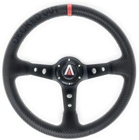 img 4 attached to Tanaka 350mm Deep Dish 6 Bolt PU Carbon Fiber Steering Wheel - Red Line (Black with Eye-Catching Red Line Design)